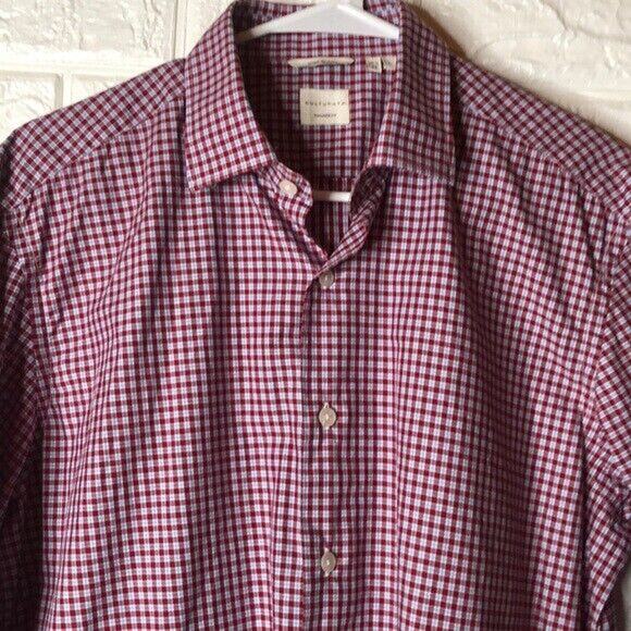Culturata Tailored Fit plaid button down shirt Mens Size M‎ Medium Red Blue - Picture 4 of 6